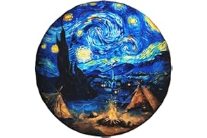 RUAYSNI Van Gogh Starry Night Camping Spare Tire Cover Wheel Protectors Weatherproof Universal Wheel Cover for Trailer RV SUV Truck Camper Travel Trailer 14 Inch