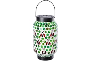 Bshine Mosaic Solar Lantern Outdoor Hanging Waterproof, Bee Mosaic Light Indoor Decorative Table, Garden Decor for Yard Outside, Path, Pathway, Courtyard, Lawn, Birthday Gift for Mom Women