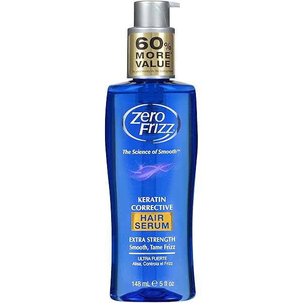 ZERO FRIZZ HAIR SERUM KERATIN CORRECTIVE 5 OUNCE (148ML) (PACK OF 2)