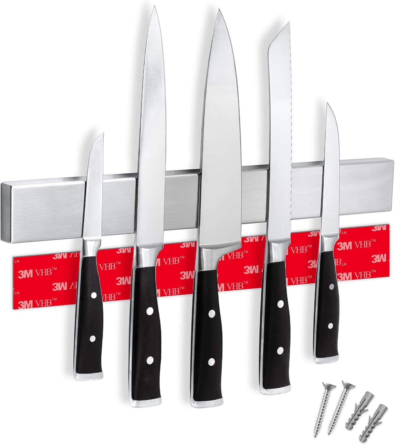 CUCINO Magnetic Knife Holder for Wall, 40cm (16") incl. Self Adhesive Magnetic Strip