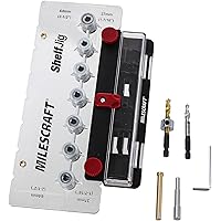 Milescraft 1343 Shelf Jig – Create ¼ in. and 5mm Shelf Pin Holes for Cabinets. Standard 32mm Spacing. Shelf Pin Jig includes 