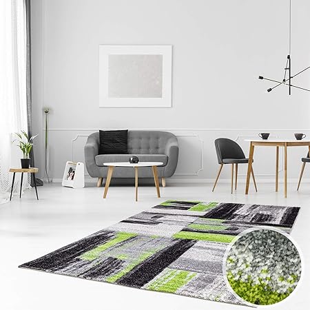 Cc Teppich Modern Flachflor Konturenschnitt Hand Carving Meliert Streifen In Grun Grau Fur Wohnzimmer Schlafzimmer Grosse In Cm 80 X 150 Cm Amazon De Kuche Haushalt