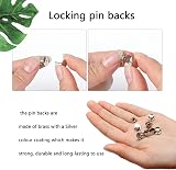 Gunwon 15 Silver Pin Back Locks 10x7mm Nickel Plated Copper Latch view 3