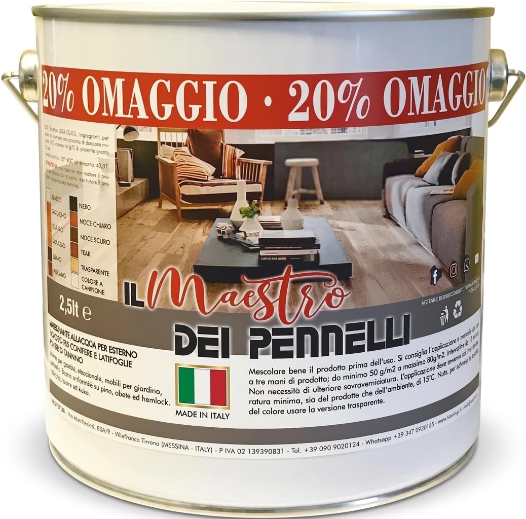 ELEPHANT External wood impregnating for professional waxed cycle with water 2,5lt Maestro (Dark Walnut)