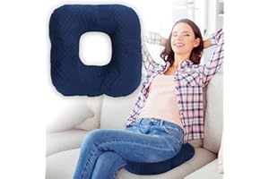 Vinban Stuffed Donut Pillow Seat Cushion | for Tailbone and Coccyx Pain, Hemorrhoids, Bed Sores, Pregnancy, Prostate, Surgery Recovery, Sitting Pressure Relief, for Home, Office and Car (Dark Blue)