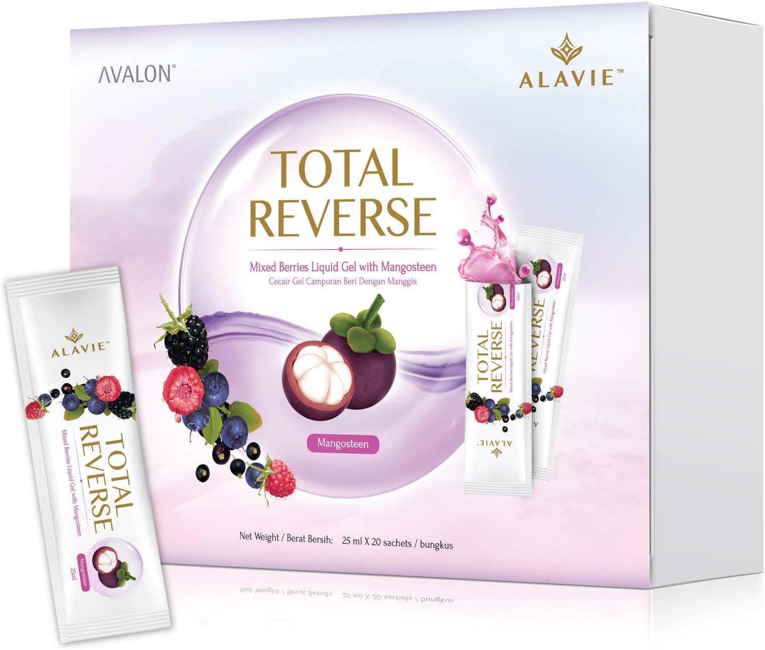 ALAVIE Total Reverse Mixed Berries Liquid Gel with Mangosteen | 20 Sachets | Anti-Aging | Beauty