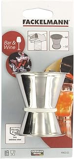 Fackelmann Cocktailmaß, Messbecher für Spirituosen, Barmaß aus Edelstahl (Farbe: Silber), Menge: 1 Stück