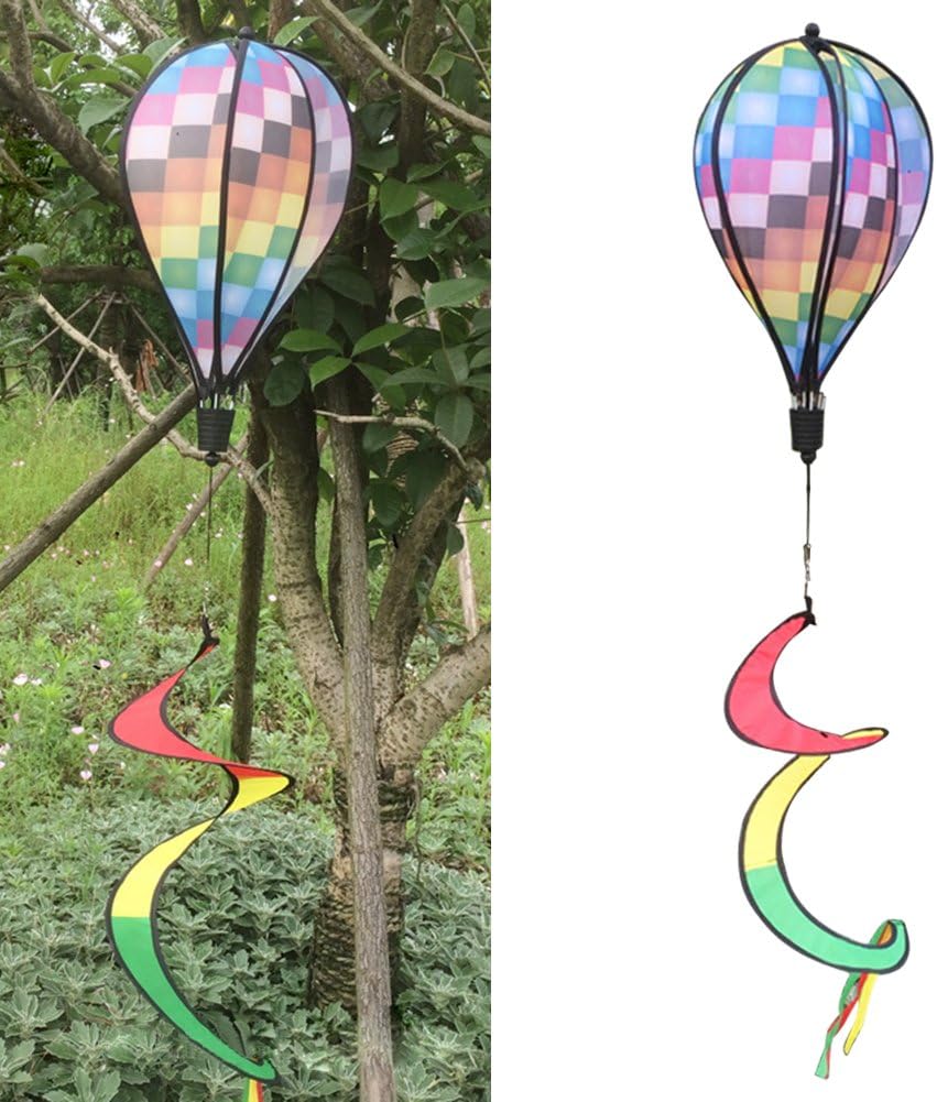 BetterM Rainbow Windsock Hot Air Balloon Wind Spinner