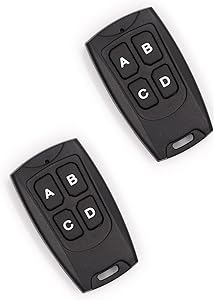 2 Pack - Solidremote 433MHz Secure Rolling Code Remotes with FCC ID (TX-134) - Compatible with KIT-1 & KIT-2