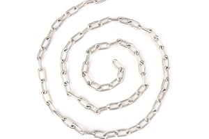 16.4 Ft 1/4 Inch Stainless Steel Chain, Heavy Duty Chain, Hanging Chain for Hanging Clothing, Decorations, Chair, Securing Gates and Fences, Anchoring Camping Equipment and More. by GENHAKON