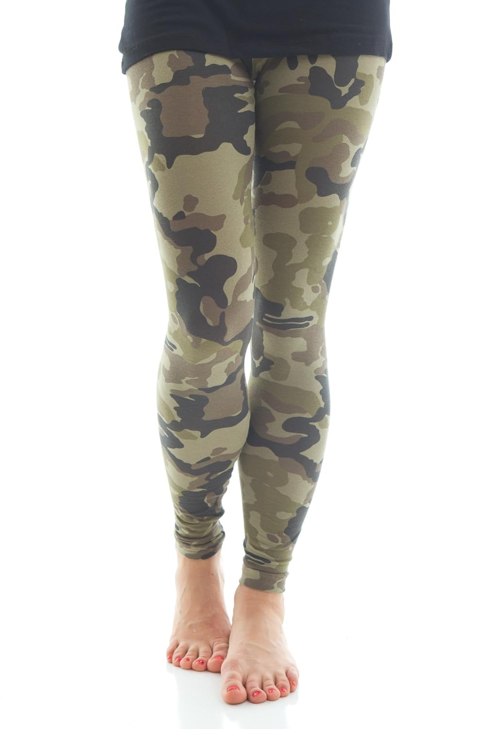 Zenana Women's Cotton Spandex Jersey Camouflage Leggings