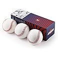 JIOBOLION Baseballs Standard Size Leather Covered Unmarked Suitable for Training and Practice Hard Sphere for American Leagues Coaches Parents and Players