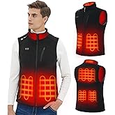 Telguua Fleece Heated Vest for Men with Battery Pack,Mens Rechargeable Heated Fleece Vest Heating Vests for Hunting