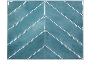 AllDecoo Peel and Stick Backsplash for Kitchen,New Upgrade Herringbone Premium Kitchen Backsplash,Stick on Subway Tile Peel and Stick Backsplash,Blue 10-Sheet.