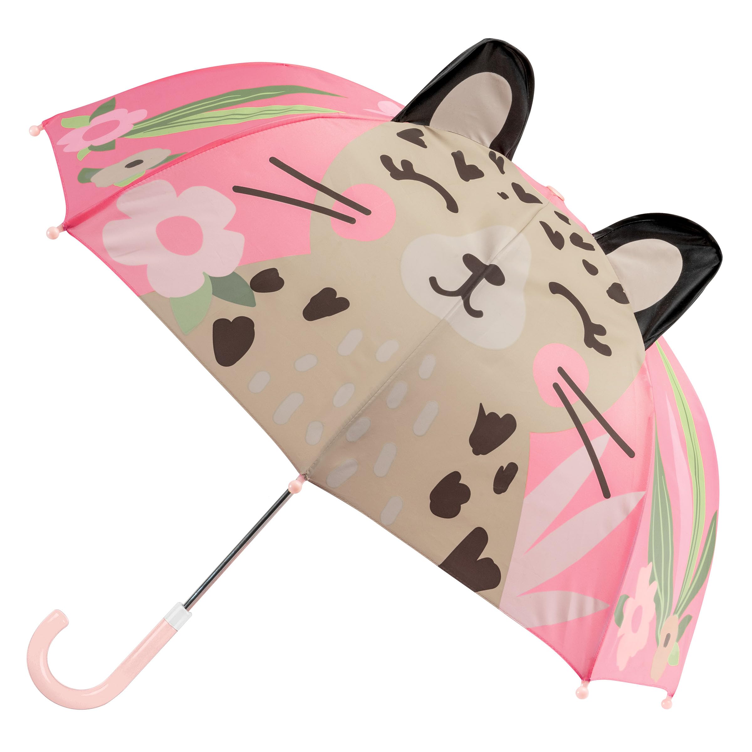 Photo 1 of Stephen Joseph Kids' Pinch Free Umbrellas for Rain Children's Pop Up Umbrella, Leopard