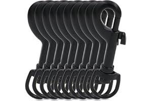 BIKICOCO 3/5'' Swivel Bolt Snap Hook Lobster Claw Clasp Trigger Spring Loaded Clip, D-Ring Ended, Black - Pack of 10