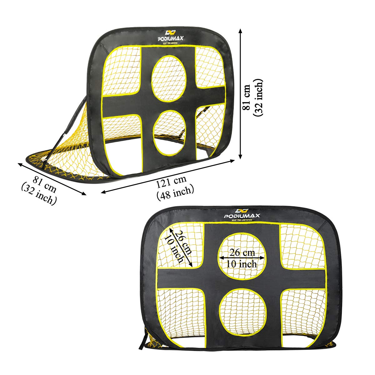 PodiuMax 2 in 1 Pop Up Kids Soccer Goal Indoor/Outdoor Soccer Target