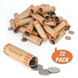 L LIKED 72 PCS Preformed Coin Wrappers Rolls-Quarters