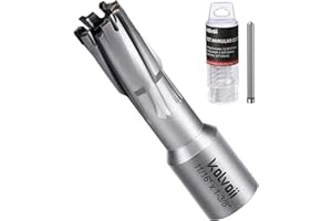 Kolvoii Carbide-Tipped Annular Cutter, 11/16" Diameter x 1-3/8" Depth, 3/4" Weldon Shank (2 Flat) TCT Mag Drill Bit for Stainless Steel, Cast Iron, Hard Steel, High-Speed Cutting with Pilot Pin