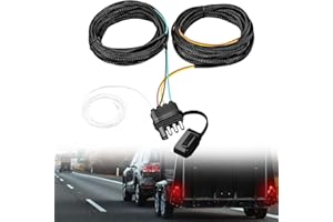LYCARESUN 22Ft 4 Pin 5 Wire Trailer Wiring Harness, Wishbond Trailer Light Wiring Kit with 4 Pin 5 Wire Connector for Updating Both Sides Brake Lights and Indicators. Trailer Accessories for Trailer Rv Boat.