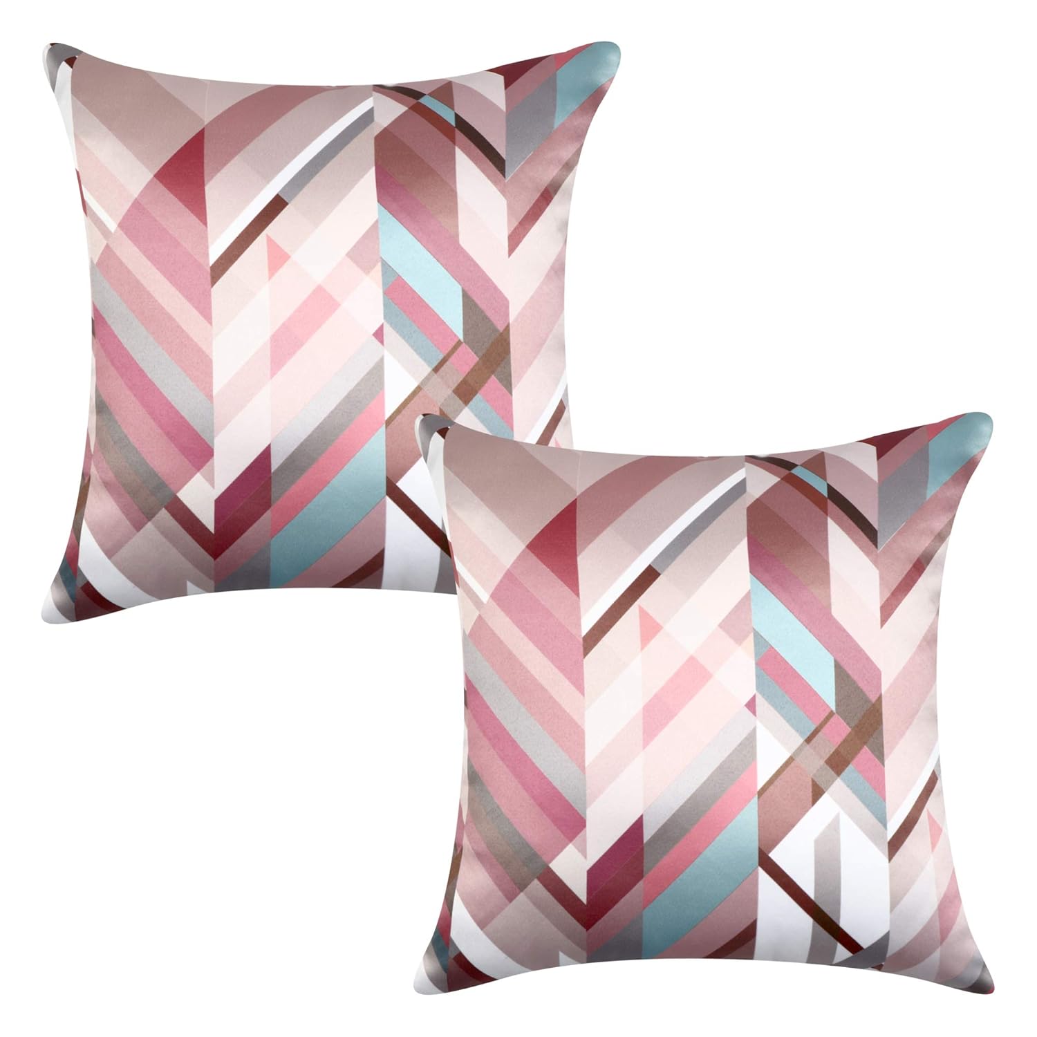 Buy Cazimo Printed Satin Cushion Covers Set of 2 16x16 Inches, 40 X 40