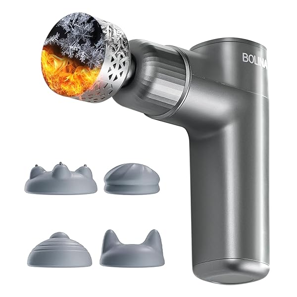 BOLINA RM70 MASSAGE GUN DEEP TISSUE WITH HEAT AND COLD HEAD, HANDHELD MUSCLE MASSAGER THERAPY WITH CARRY CASE, PERCUSSION BODY MASAJEADOR FOR MEN WOMEN ATHLETES BACK UPGRADE, ACTIVE THERMACOOL