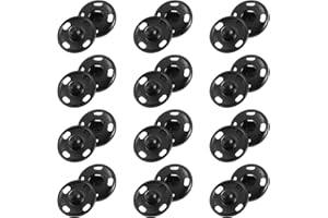uxcell 25 Sets Sewing Snap Buttons, 15mm Press Buttons Metal Snap Fasteners for Clothes DIY Crafts, Black