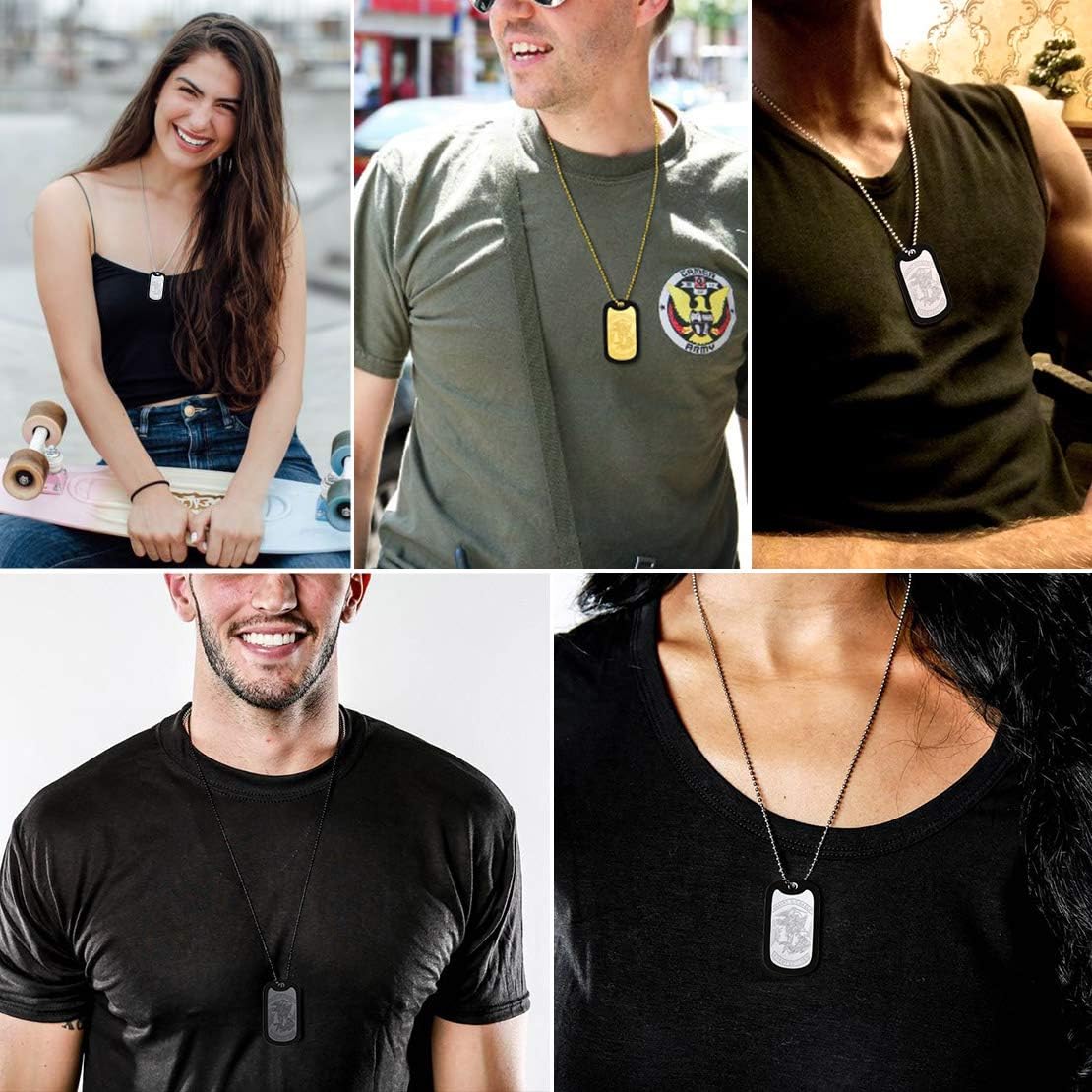 FindChic Saint Michael Necklace Dog Tags Jewellery for Men Stainless Steel Saint Michael's Pendant Necklace - Image 3