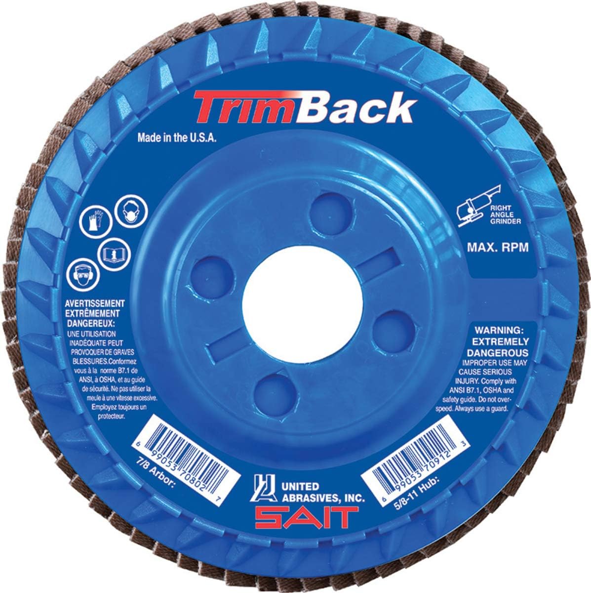 United Abrasives, Inc. Sait TrimBack 4 1/2" X 7/8" 40X Grit Type 29
