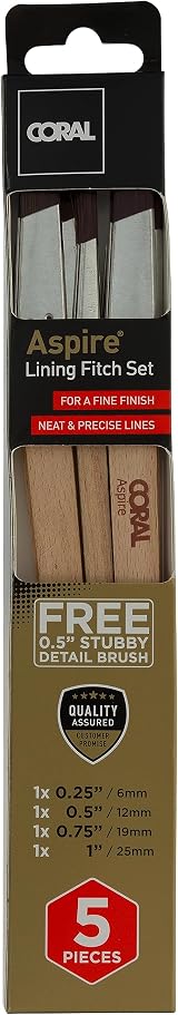 Coral 33749 Aspire 5 Piece Slant Lining Fitch Brush Set 0.25 to 1.0 in view 2