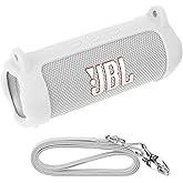 Peyyargo Silicone Cover Compatible with Flip 7 Portable Waterproof and Drop-Proof Speaker (White)