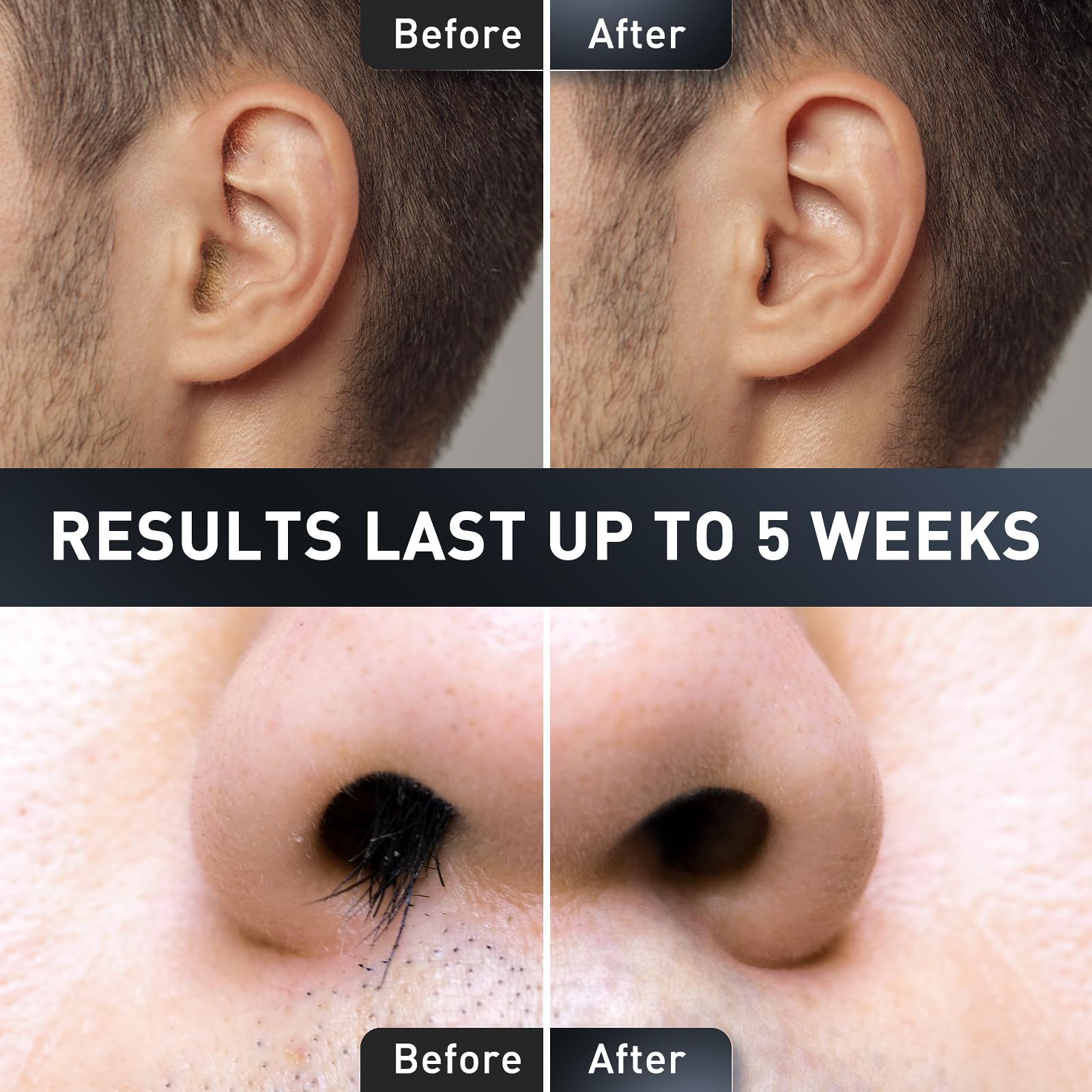 Nose Wax Kit Men ｜100g Wax｜USB Fast Heat｜Smart Constant Temp｜12 Nose Hair Sticks｜3 Silicone Pots｜Travel Size｜Unisex｜Suitable for Different Body Parts