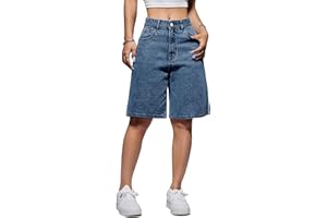 EMMIOL Women Jorts High Waisted Straight Leg Loose Fit Casual Summer Outdoor Fun Vintage Jean Shorts