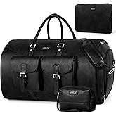 Garment Bag for Travel, Convertible Carry on Garment Duffel Bag for Men 3Pcs Weekender Bag 2 in 1 Hanging Suitcase Suit Bag