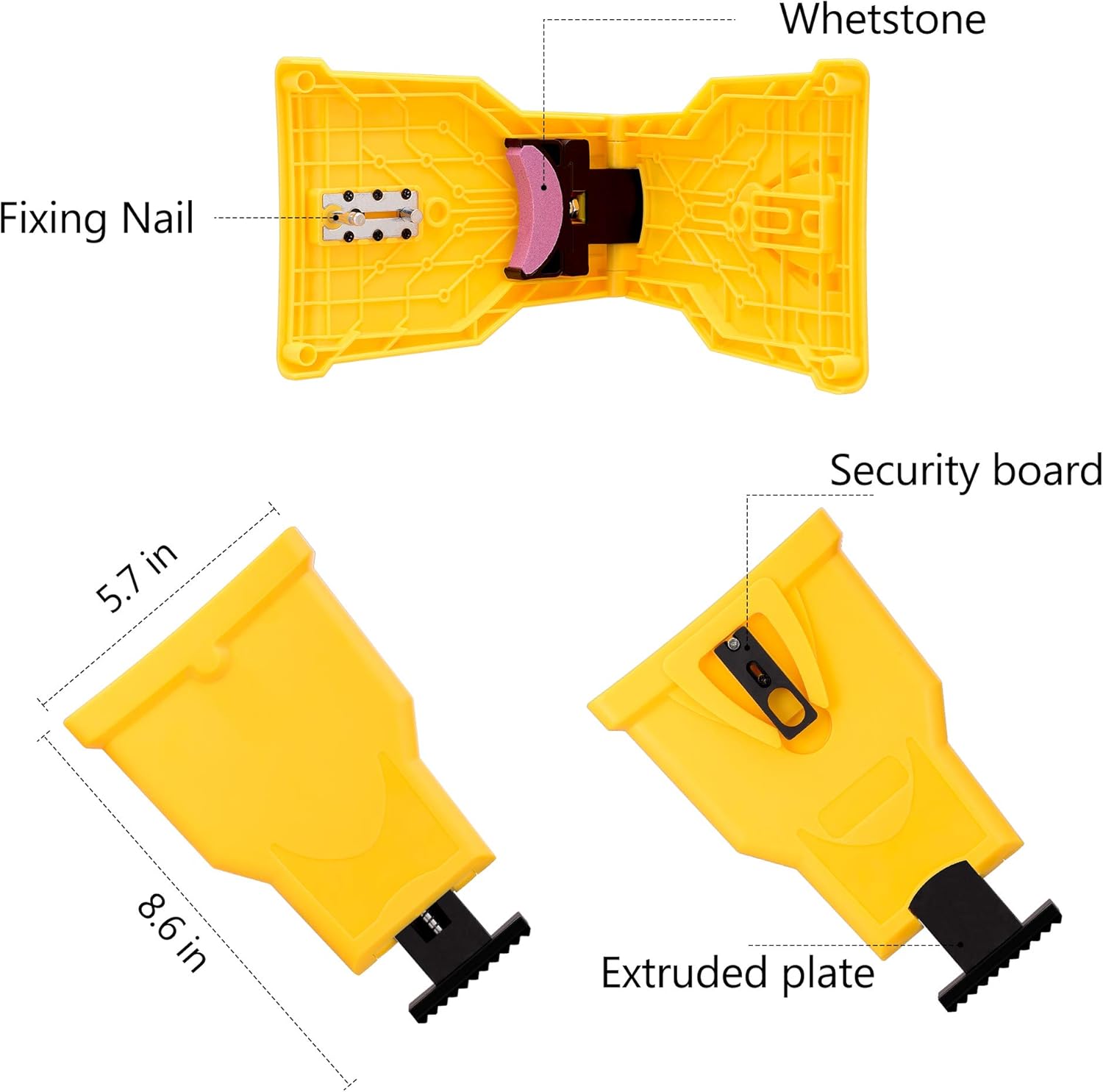Chainsaw Sharpener Universal Chain Saw Blade Sharpener Fast Sharpening Stone Grinder Tools Bar Mounted Chainsaw Teeth Sharpener Fit for 14 16 18 20 Inches Two Holes Chain Saw Bar with total 4 Whetston: Garden & Outdoor