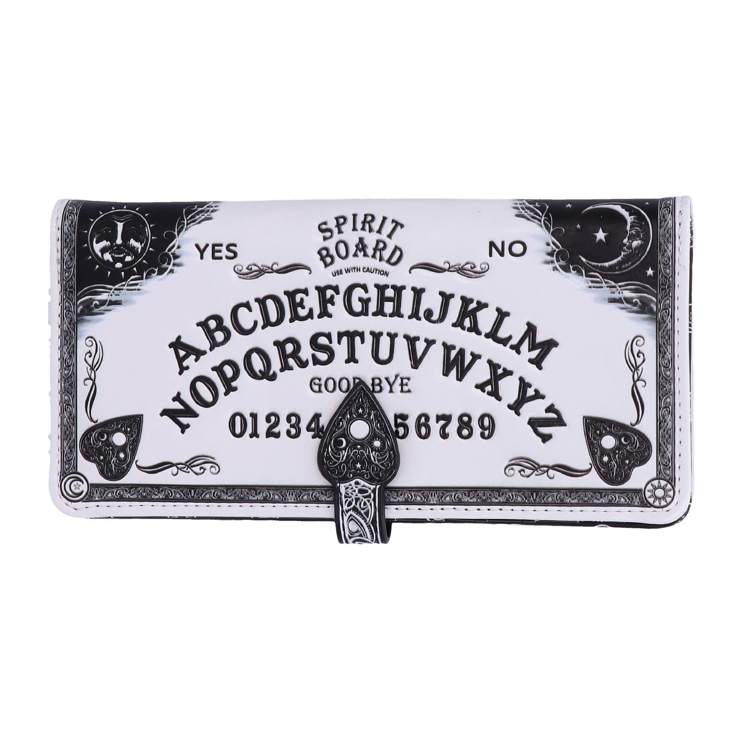Nemesis Now White Spirit Board Embossed Ouija Purse, 18.5cm, White, PU Leather
