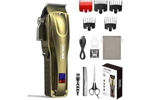 GinJee Hair Clippers for Men Professional Cordless & Corded – Barber Clippers Rechargeable for Hair Cutting, Beard and Body Grooming Kit for Household