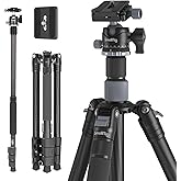 SmallRig AP-20 Carbon Fiber Tripod, 62.2" Camera Tripod Monopod with Center Column, Compact Lightweight Tripods with 360° Ball Head, Payload 26.5 lbs, Quick Release Plate, for DSLR Camera - 4059