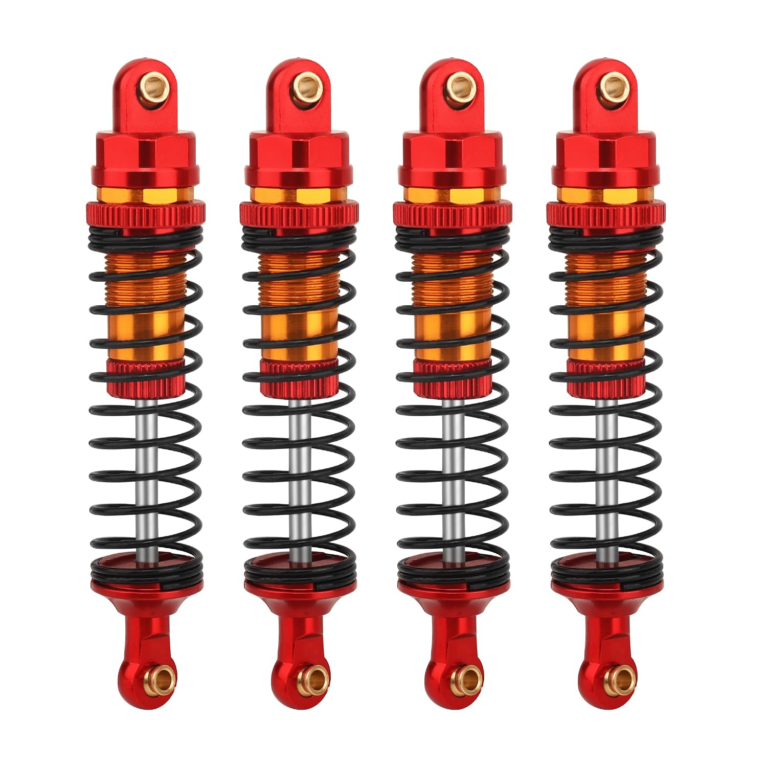 Photo 1 of RZXYLRC 4PCS RC Shock Absorber Set RC Dampers for 1/10 RC Crawler Axial SCX10 90046 AXI231017 TRX-4 D90 Wraith Metal Upgrade (red, 90mm)