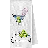 OVAcational Funny Martini Tennis Kitchen Towels, Gifts for Tennis Players Lovers Hand Towels for Bathroom, Sports Fan Gifts Dish Tea Towels for Kitchen, 16x24 Inch