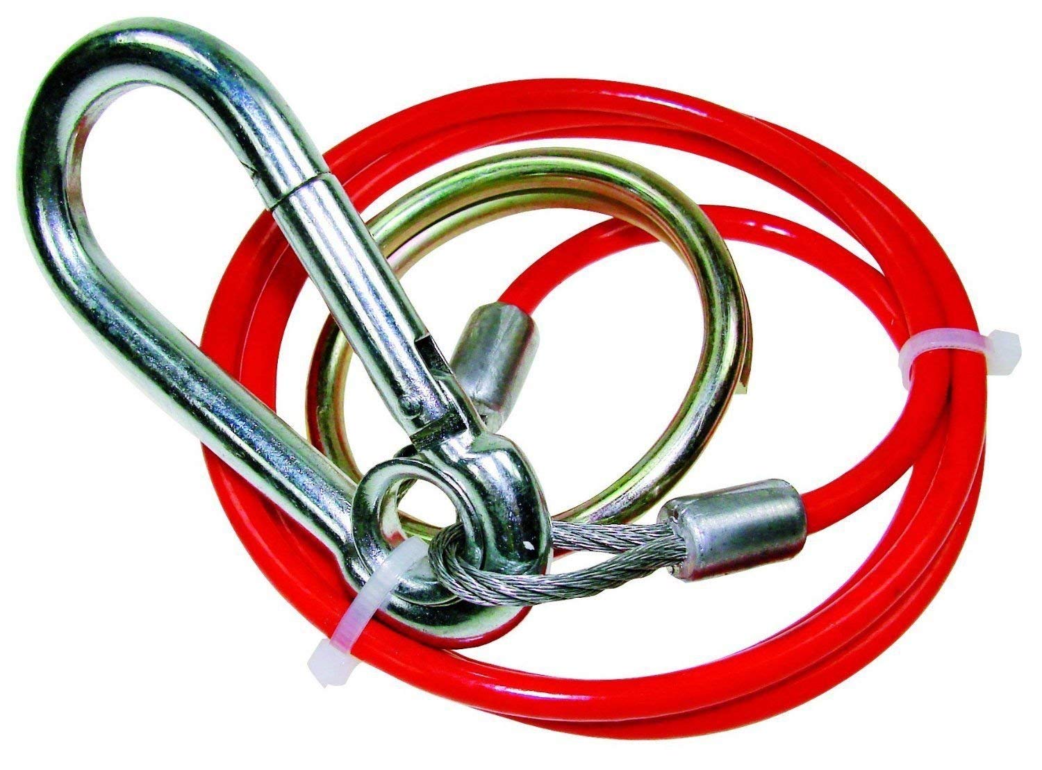 Trailer Breakaway Cable with Split Ring - 1m x 3mm PVC Red