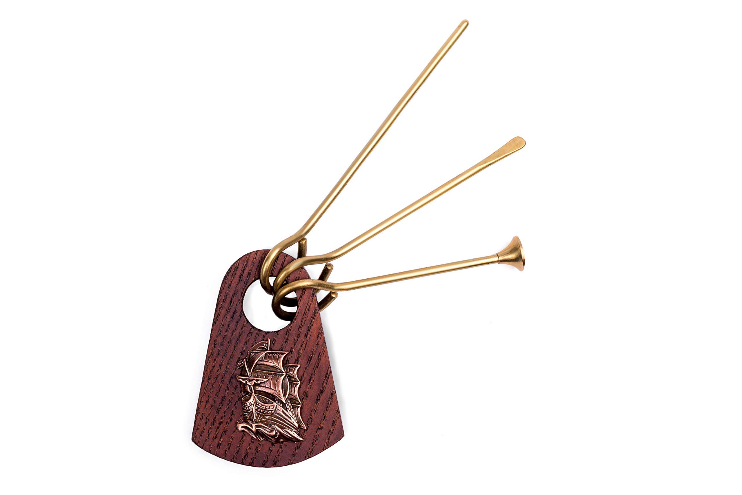 Dr. Watson - Tobacco Pipe 3-in-1 Tool, Cleaning kit with Tamper Reamer and Poker, Handmade from Brass and Solid Wood (Ship)