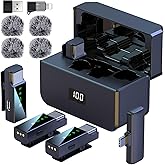 ZERFUN 4 Wireless Lavalier Microphone for iPhone Android Phone PC, Pro Lapel Mic System with USB-C/Lightning, 48KHz 24Bit,30H Battery, Noise Cancelling, Reverb for Video Recording Podcast Stream Vlog