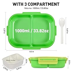 AGREON Bento Box with Removable Compartments for