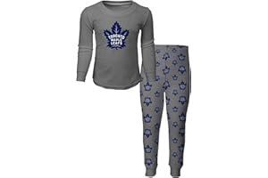 Outerstuff Youth Toronto Maple Leafs Long Sleeve T-Shirt & Pants Sleep Set - Grey