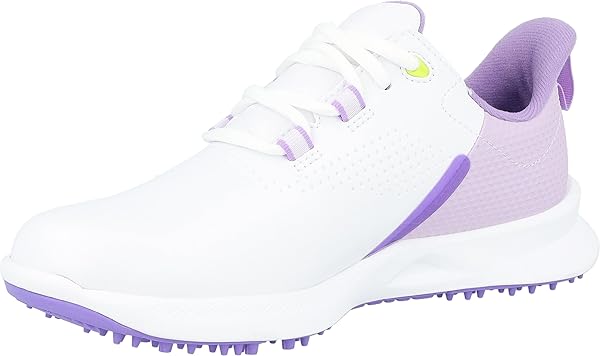 FOOTJOY UNISEX FJ FUEL JUNIOR GOLF SHOE, WHITE/GREY/PURPLE, 1