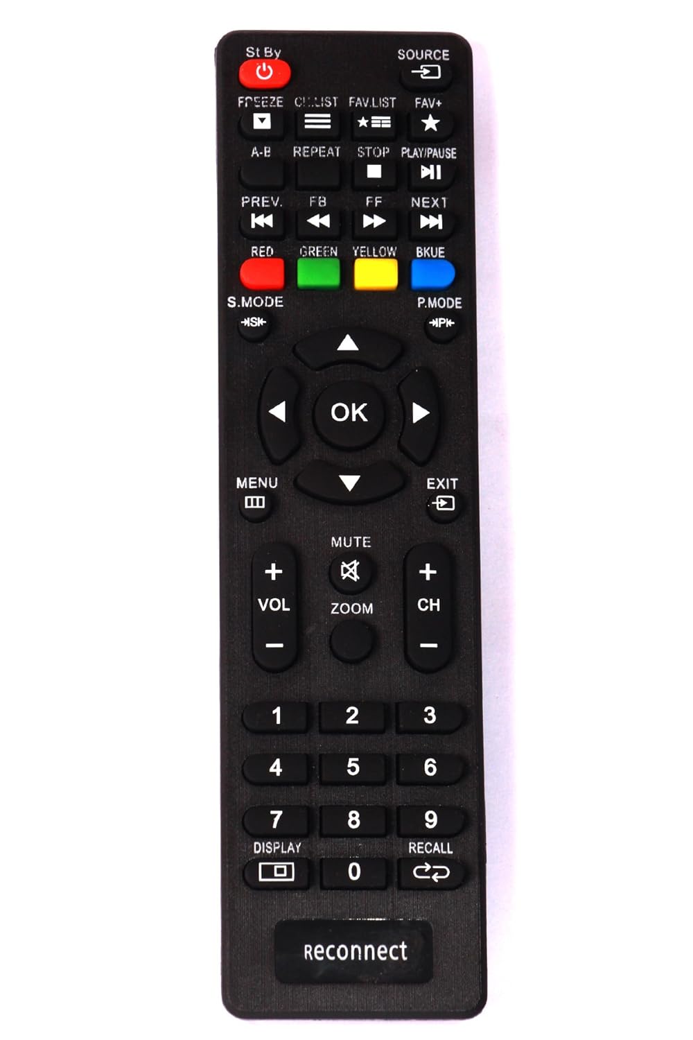 Buy Reconnect Plastic Remote Controller for Reliance LED/LCD TV (Black