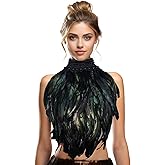 HOMELEX Feather Cape Shawl Costume Witch Wings Collar Adult Crow Neck