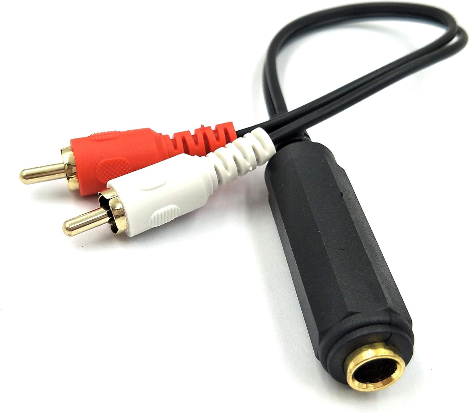Poyiccot RCA to 1/4 Adapter Cable, 6.35mm 1/4 inch TRS Stereo Jack Female to 2 RCA Male Plug Y Splitter Adapter Cable 25cm/10inch (635F-2RCAM): Home Audio & Theater
