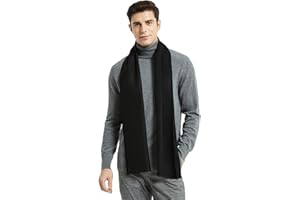 Fashion Mens Scarf Winter Cashmere Scarves Long Plain Fashion Formal Soft Scarf for Men, Dark Black, Standard